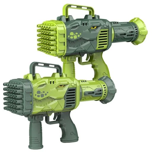 Dziecięcy pistolet dinozaur na bańki 52 otwory Elektryczny pistolet na bańki do gier na świeżym powietrzu, imprez i wesel, prezent dla dzieci