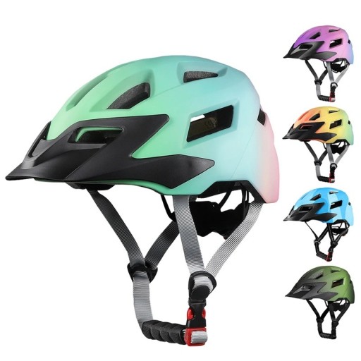 Dziecięcy sportowy kask ochronny unisex z 14 wentylacyjnymi otworami odpinanym daszkiem regulowany obwód 52-56 cm skorupa PC z pianką EPS