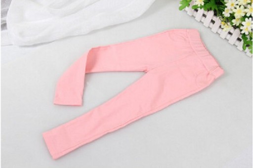 Dziewczęce spodnie z elastycznym paskiem - Różowy