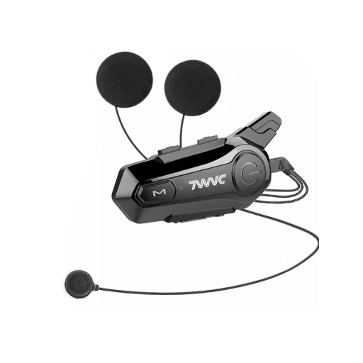 E1 Motorcycle Intercom with Soft Microphone Bluetooth 5.0 Range 1000 m Battery Life 12 Hours Waterproof IPX6 for Full-Face Helmets