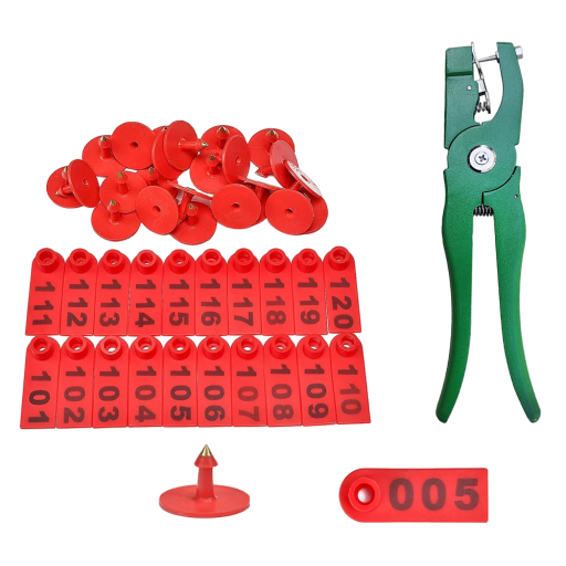 Ear Tags for Livestock and Applicator Gun Ear Tags 100 pcs 101 - 200