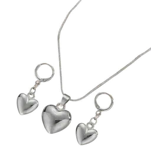 Earring and Necklace Set 50 cm (45+7 cm) Heart Shiny Drop Earrings Zinc Alloy Elegant Women's Jewellery