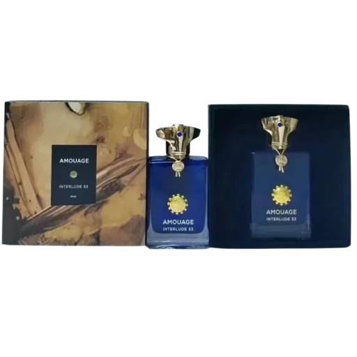 Eau de parfum Amouage Interlude 53 Man 100 ml parfum oriental boisé avec encens oud vanille et cuir bleu pour homme