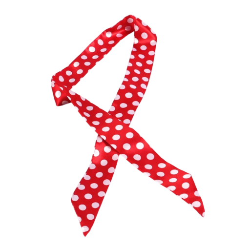 Écharpe à pois pour femmes 4 × 100 cm Accessoire de mode long étroit fin Bandeau pour cheveux Écharpe pour la tête Ornement de sac à main