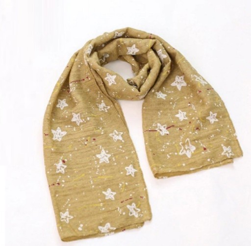 Écharpe d'hiver pour enfants avec des étoiles - Beige