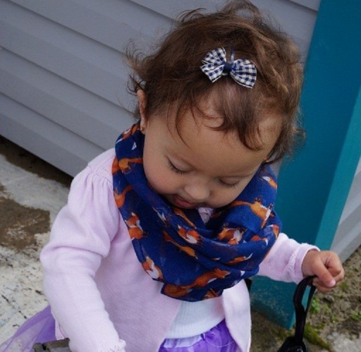 Écharpe d'hiver pour fille avec imprimé de renards J3142