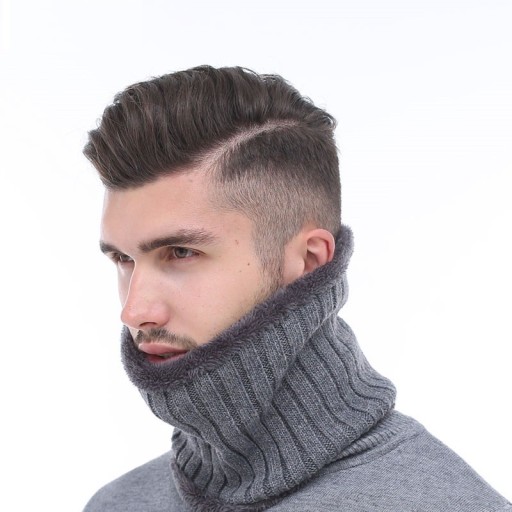 Écharpe d'hiver pour homme avec fourrure