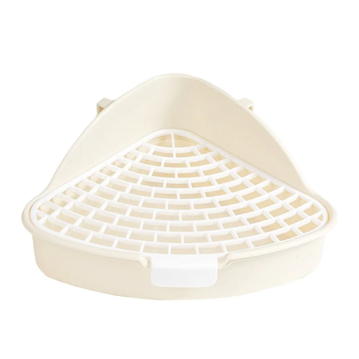 Ecktoilette für Haustiere 24,8 x 10,5 cm Kunststofftoilette für Nagetiere und kleine Tiere Leicht zu reinigen Rutschfeste Konstruktion
