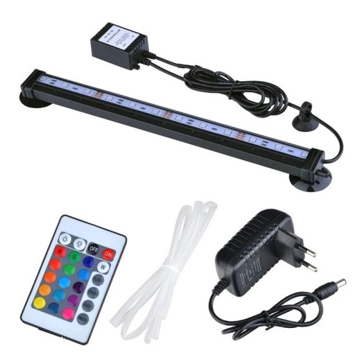 Éclairage LED pour aquarium de 31cm avec aération lumière colorée RGB télécommande pour réservoirs moyens et grands avec ventouses