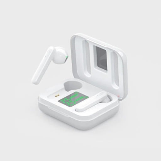 Écouteurs sans fil intra-auriculaires avec microphone pour musique et appels Bluetooth 5.0 Boîtier avec écran LED Autonomie de 3 à 4 heures