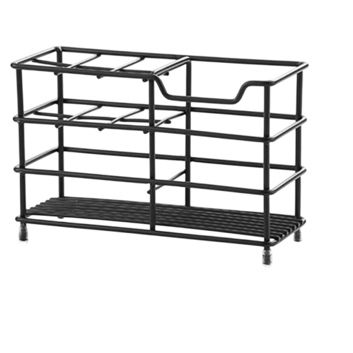 Edelstahl Badezimmerständer für Zahnbürsten und Kosmetik 15,3 x 10,2 cm Freistehender Organizer mit Fächern für Make-up-Pinsel und Zubehör