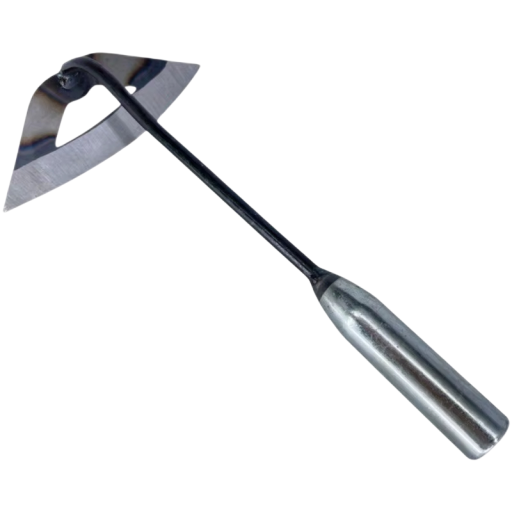 Edelstahl gehärtete hohle Hacke 34 x 16 cm Metall Gartenwerkzeug silber schwarz zum Jäten, Graben und Bearbeiten des Bodens im Gemüsegarten