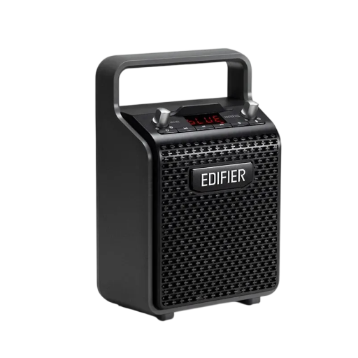 EDIFIER PP205 Portable Bluetooth Speaker with Karaoke Support for USB and TF Microphone 8 h LED Display 16.5 x 9.3 x 24.2 cm Black Outdoor