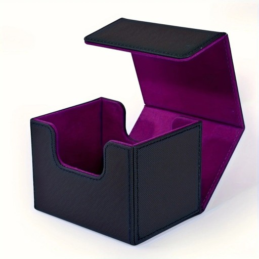 Edle schwarze Box mit farbenfrohem Innenleben zur Aufbewahrung von Kartendecks mit Magnetverschluss und strapazierfähigem Außenmaterial