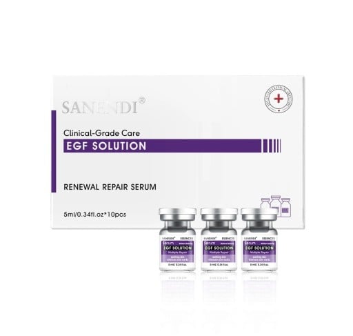 EGF Ansigtserum i ampuller 10 × 5 ml til revitalisering af huden, reduktion af rynker, cellefornyelse, blød glat hud, hudpleje