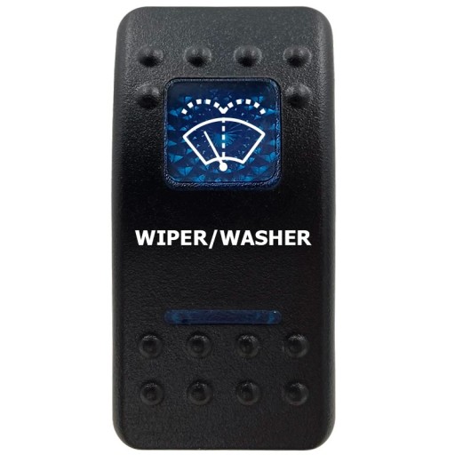 Egypólusú vízálló billenőkapcsoló 12 V Kék LED háttérvilágítással WIPER/WASHER Fekete kapcsoló Autóra és hajóra ablaktörlők és mosók vezérlésére