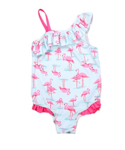 Einteiliger Badeanzug für Mädchen – Flamingos