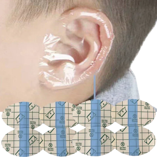 Einweg-Ohrstöpsel für Kinder, wasserdicht, 100 Stück, oval, zum Haarewaschen, 7 x 4,5 cm, hygienische Badezimmerkappen