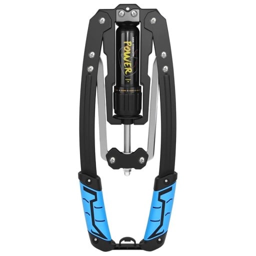 Ejercitador de brazos Twist para pecho y brazos con regulación de resistencia giratoria de 10–200 kg, estructura metálica plegable de 42 cm, azul, entrenamiento en casa
