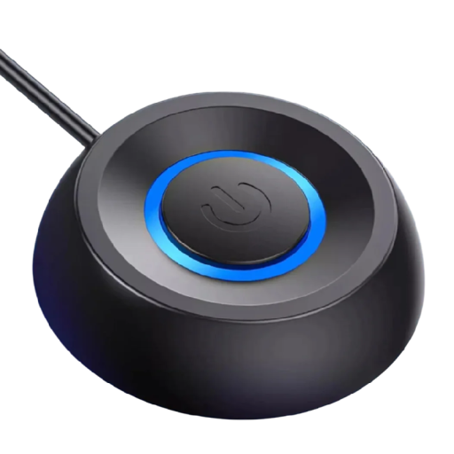 Eksternt startknap til strøm 63 x 18 mm med LED-belysning og 2m kabel Selvklæbende base Kontakt til PC Bil Elektronik