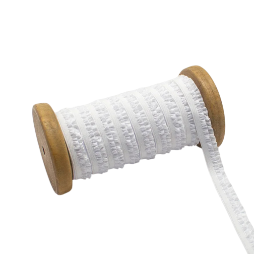 Elastinen nauha kaksinkertaisilla frilloilla 1,2 cm pituus 91 cm Polyesterinen joustava frillanauha Koristeellinen nauha vaatteiden ompeluun ja askarteluun