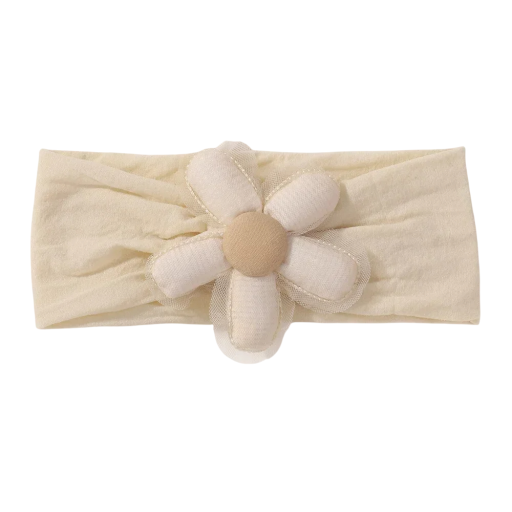 Elastische haarband voor pasgeborenen met bloem Zachte babyhaarband Stijlvolle accessoire voor baby's Comfortabele en elastische haarband voor pasgeborenen
