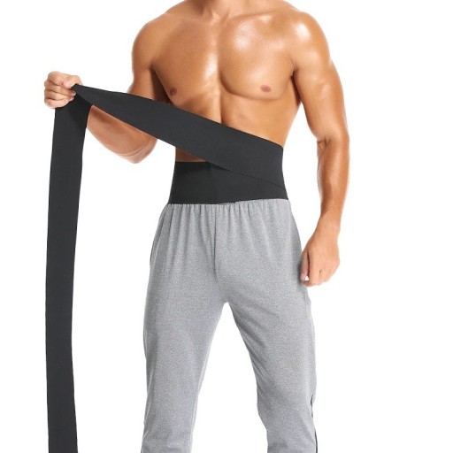 Elastische wikkelband voor buikwandcorrectie, afslankband voor mannen, fitnesscompressiebandage, 6 m rug- en tailleondersteuning, verstelbare afslankband