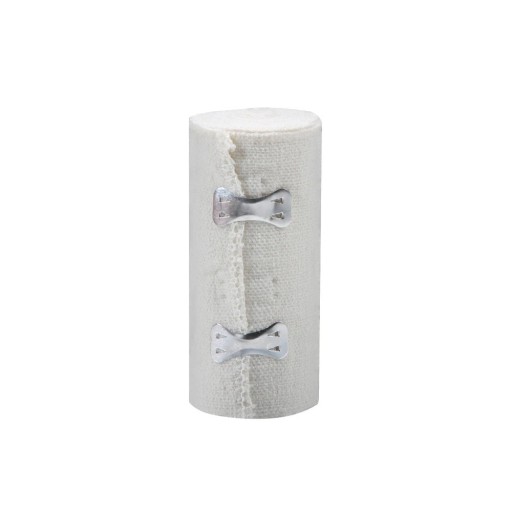 Elastisk bandage 10 x 450 cm Elastisk bandage med høj elasticitet Kompressionsbandage til led og muskler 2 metalklips for fast fastgørelse