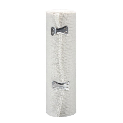 Elastisk bandage 15 x 450 cm Elastisk bandage med høj elasticitet Kompressionsbandage til muskel- og ledstøtte 2 metalklips til fastgørelse