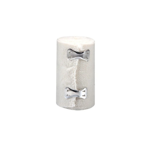 Elastisk bandage 7,5 x 450 cm Elastisk bandage med høj elasticitet Kompressionsbandage til led- og muskelstøtte 2 metalklips til fastgørelse