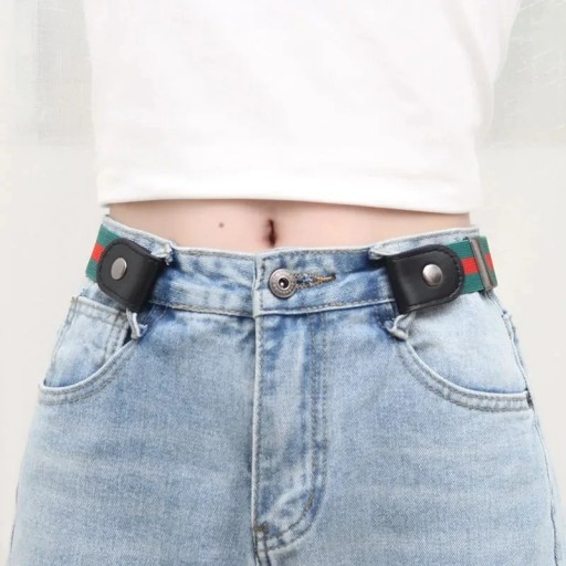 Elastiskt bälte för kvinnor utan spänne 55–110 x 3,5 cm Bekvämt resårbälte med midjeband Osynligt bälte för jeans Byxor Kjolar