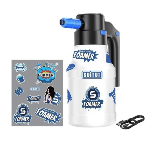 Electric Foam Sprayer for Car Washing 1.5 L USB-C Lithium Battery 33 x 12.5 cm Adjustable Nozzle Stickers Included