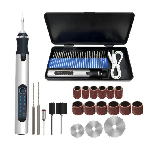 Electric Mini Grinder with 50 Accessories Electric Mini Drill 300 mAh 4.2 V 12 x 1.6 cm Micro Grinder Multifunctional Tool