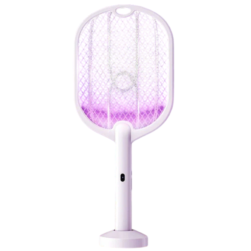 Electric Mosquito Racket 3-in-1 3000V with LED Light USB-C Charging Safety Net Extra Power Attracts and Kills Insects