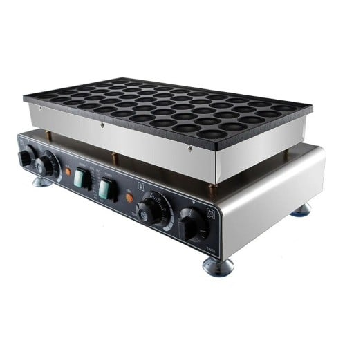 Electric Poffertjes Maker 1600 W Stainless Steel Machine for 50 Mini Pancakes 53.3 x 30.5 x 20.3 cm