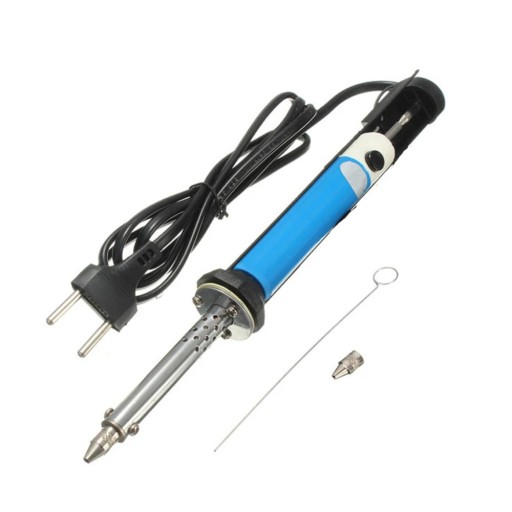 Electric Soldering and Desoldering Iron 2-in-1 30W EU Plug Tool for Desoldering Solder with Accessories Steel Nozzles 1.2 mm and 1.4 mm