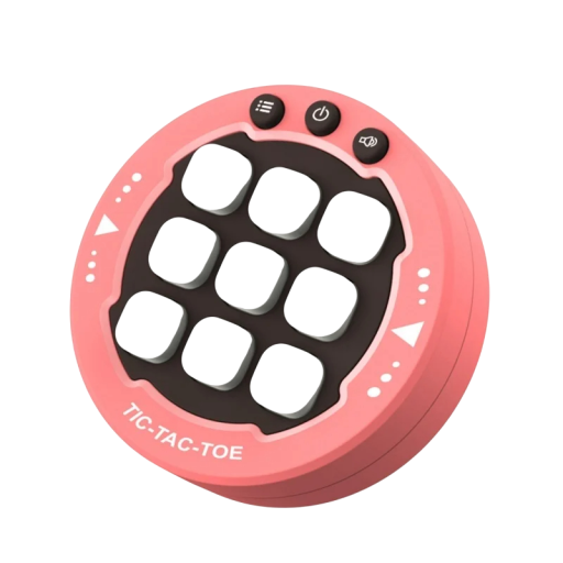 Electronic Tic Tac Toe Toy with Buttons 7.3 cm Interactive Logic Game for Children and Adults Travel Version Sound Signal LED Display