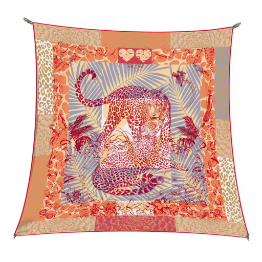 Elegância francesa tropical Lenço quadrado feminino Multifuncional para cabeça pescoço cabelo corpo Tendência de moda Quatro estações