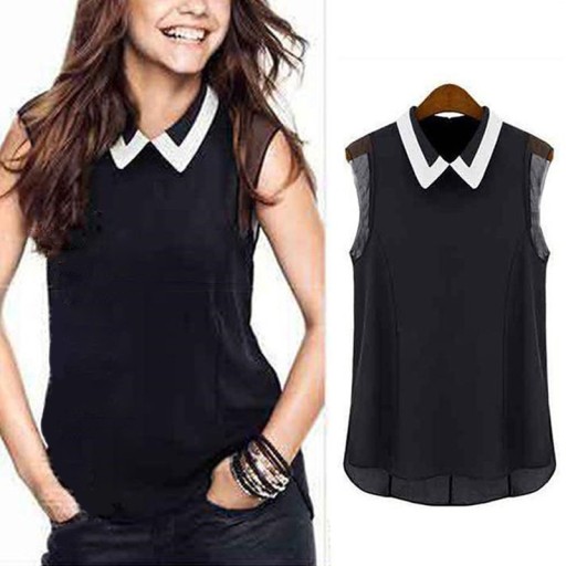 Elegant bluse med krave