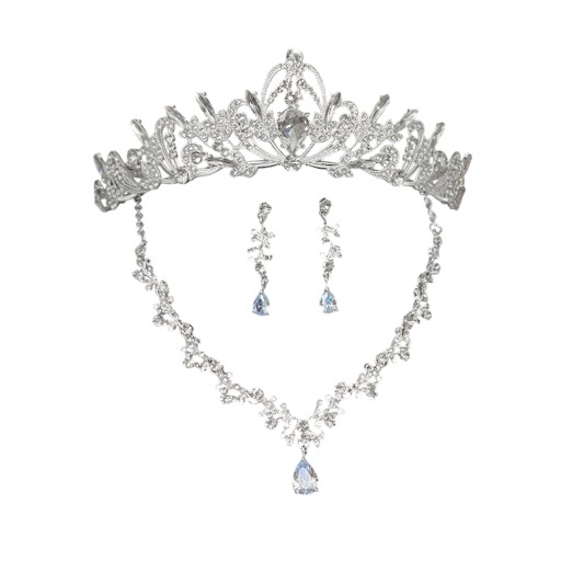 Elegant Wedding Set of Tiara, Necklace and Earrings Luxury Women's Hair Accessories Crown for Brides, Birthdays and Special Occasions
