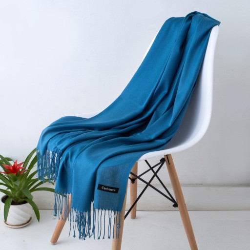 Elegante bufanda unisex de cachemira: 7 tonos de azul