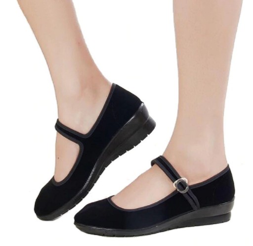 Elegante Damen-Ballerinas mit Schnalle – Schwarz