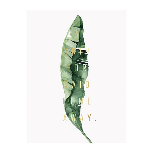 Elegante poster met blad en gouden tekst 13 × 18 cm print op canvas groen-goud natuurlijke motief wanddecoratie zonder lijst