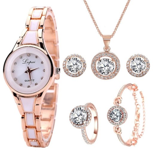 Elegante set dameshorloges en sieraden