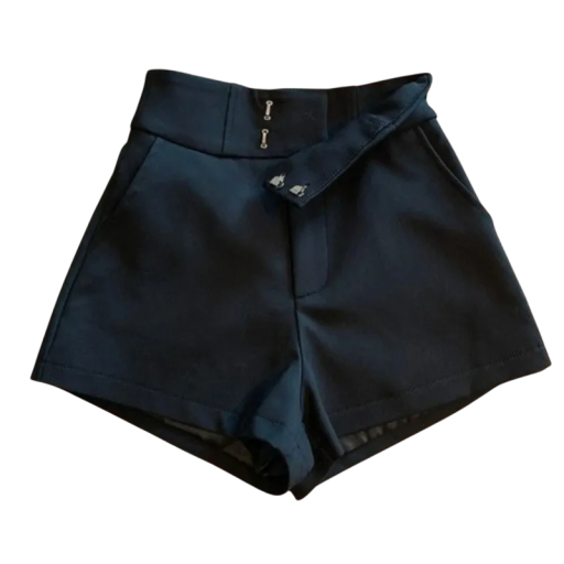 Elegante zomershorts voor dames met hoge taille Rechte snit Stijlvolle shorts voor vrije tijd en werk Comfortabele en moderne damesoutfit
