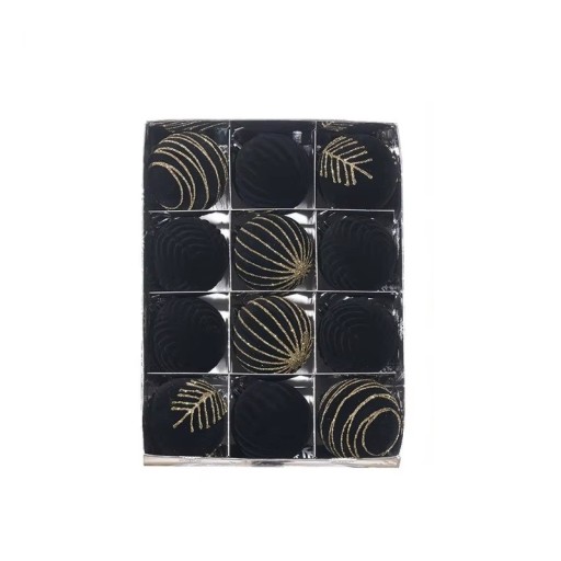 Elegantná kolekcia 12 Vianočných gúľ 6 cm s piatimi rôznymi vzormi Ozdoby na stromček Dekorácie 6 x 6 x 7 cm pre sviatočnú výzdobu