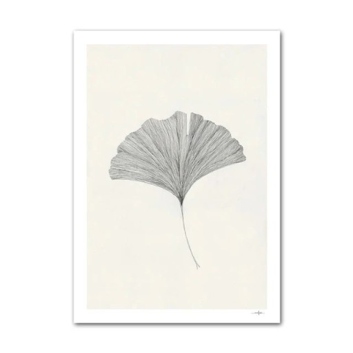 Elegantní plakát na zeď abstraktní vějíř 30 × 45 cm tisk na plátně minimalistický černo béžový liniový motiv dekorace interiéru