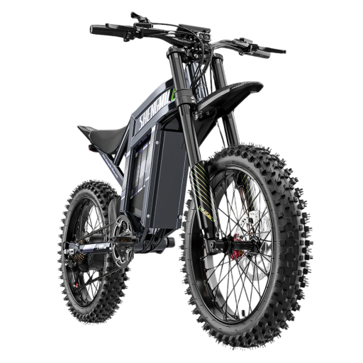 Elektrická motorka s pedály 25 km/h Baterie 60 V 35 Ah 2100 Wh Dojezd 65 km Terénní kola 19 palců Hliníkový rám Černé elektrokolo do terénu