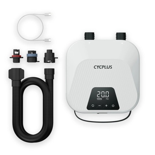 Elektrická nafukovací pumpa AIRBANK 20PSI pro SUP prkna a kajaky 4000mAh 11V PVC kompresor s displejem a příslušenstvím
