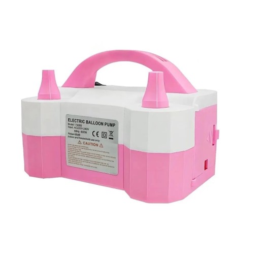 Elektrická pumpa na nafukování balónků růžová a bílá 18x12x7,6 cm pro párty svatby oslavy narozenin výkonná 600W